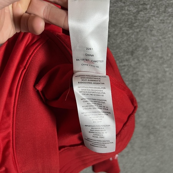 Peru National Team Soccer Jacket Mens Small Red White Umbro Track Zip Top - Picture 5 of 11